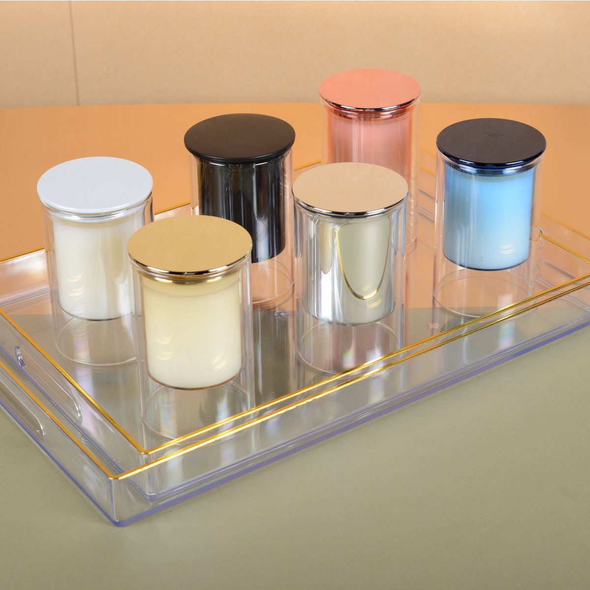 Witte kaars musk parfum 7x11.3 cm glas