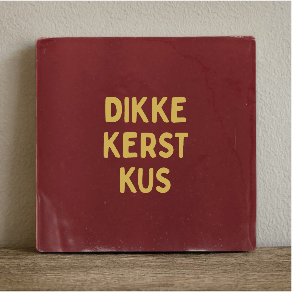 Tegeltje 10x10 cm kerstkus