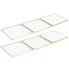 Onderzetters glas 10x10 cm goud rand set van 6