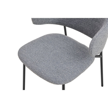 Fauteuil set 2 stuks donkergrijs bouclé