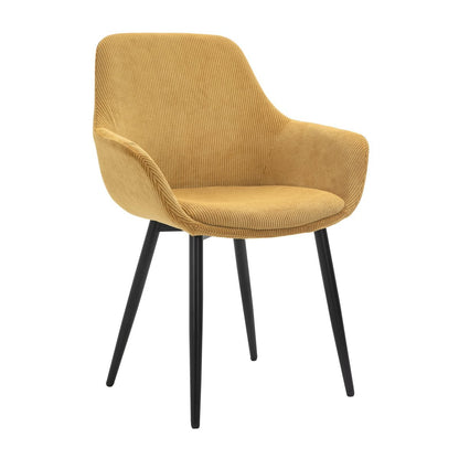 Fauteuil set van 2 corduroy goud 64x59x86 cm