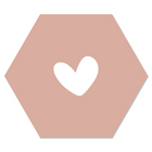 Wall hexagon heart salmon