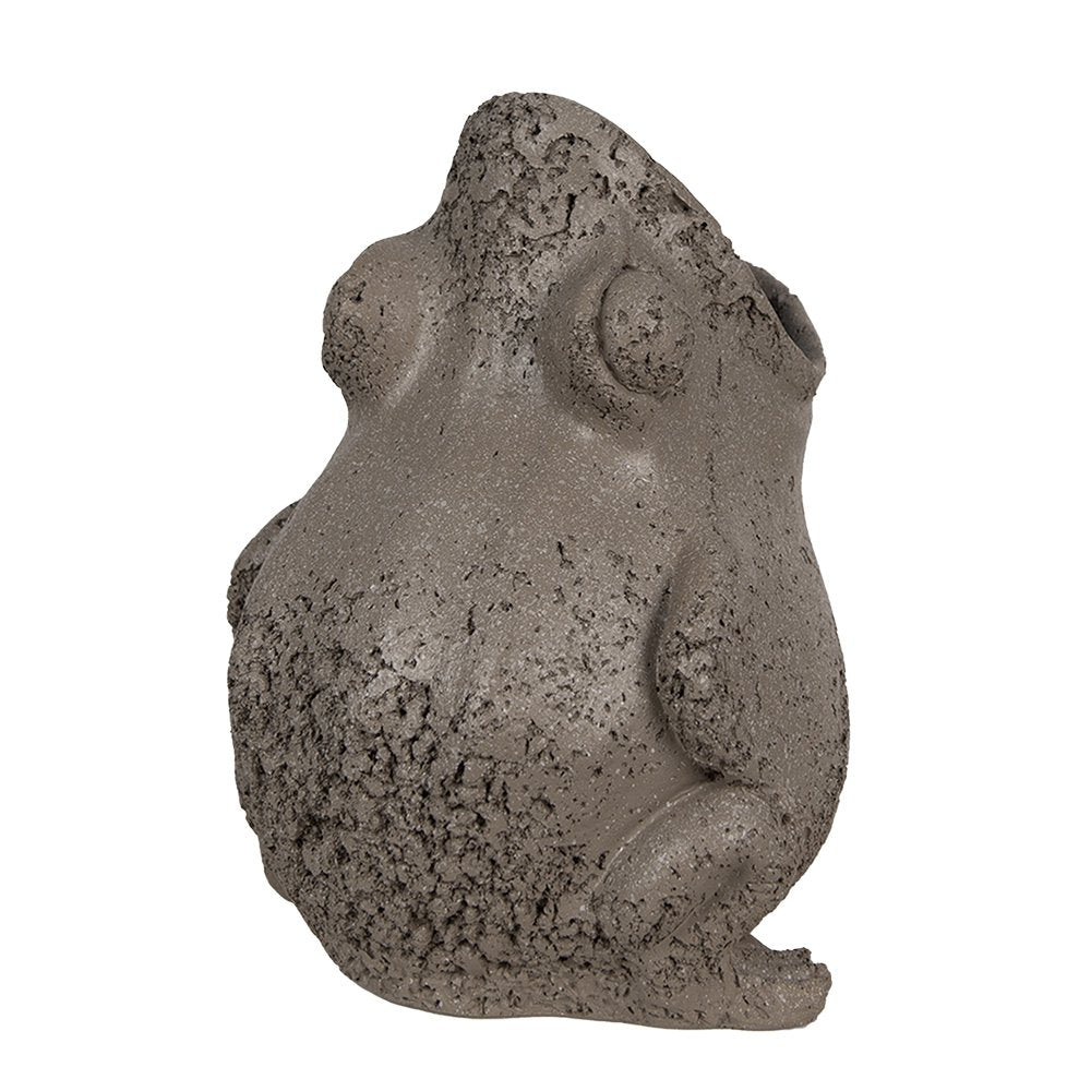 Bloempot Kikker 19x18x23 cm Grijs Polyresin
