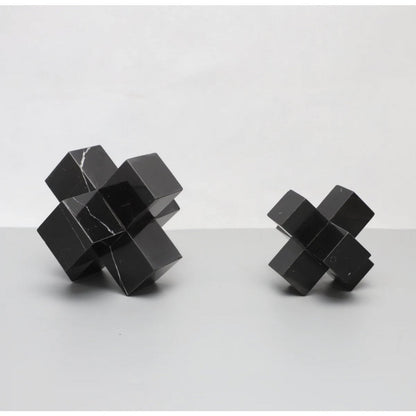 Marmeren kruis 15x15x15 cm zwart