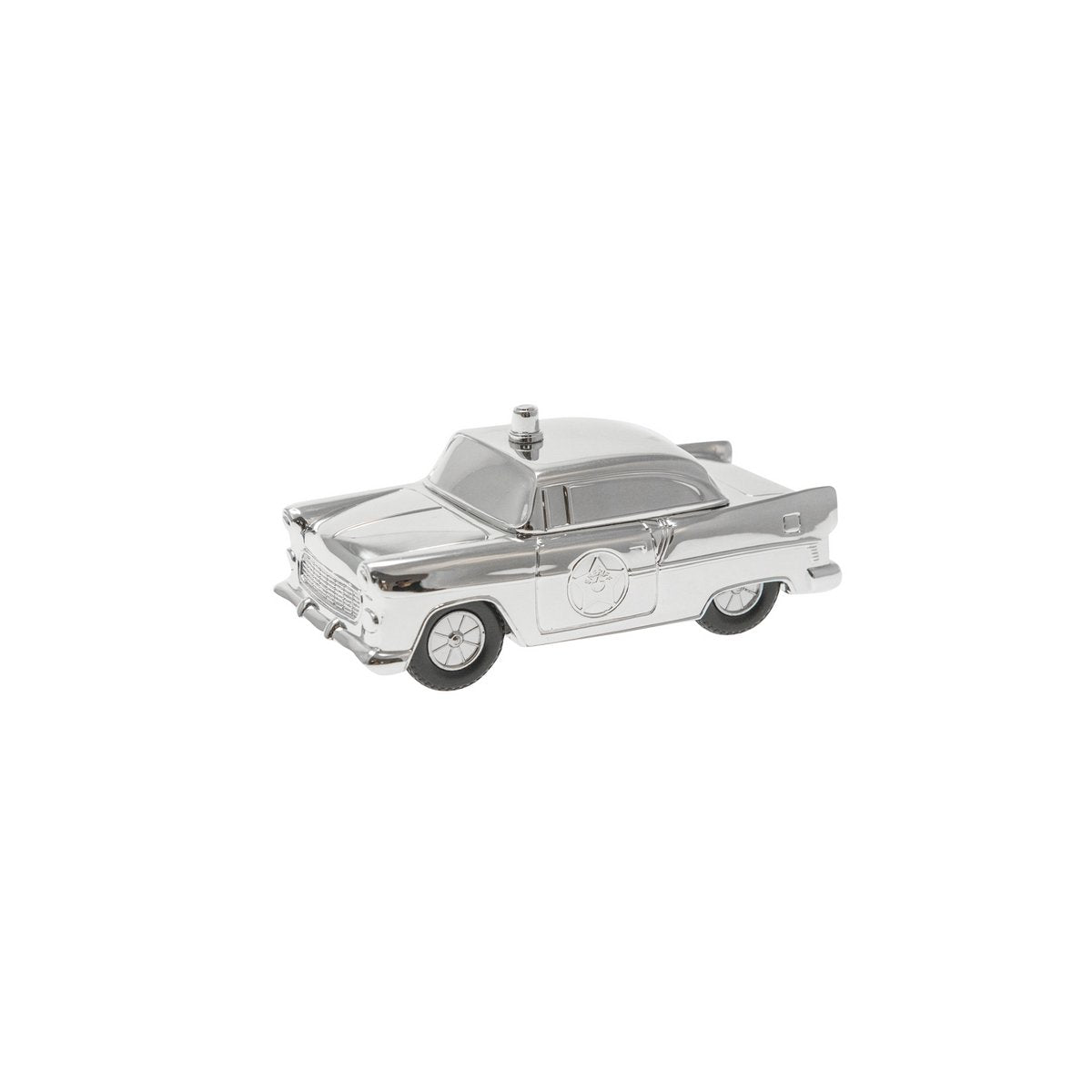 Decoratie auto metaal zilver 13x6x4 cm