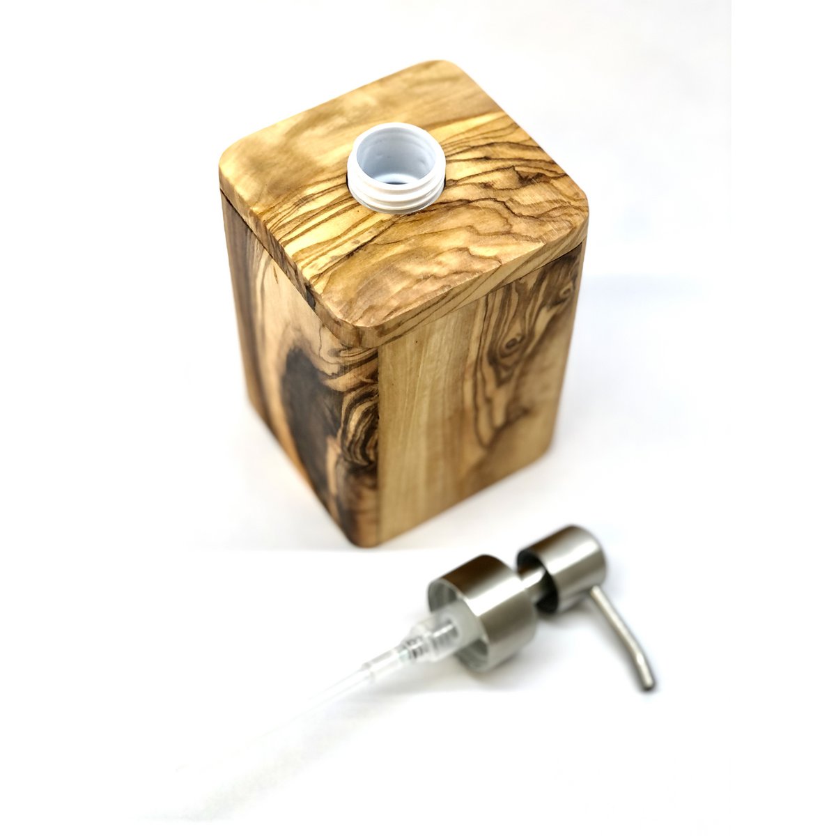 Zeepdispenser olijfhout RVS 150ml