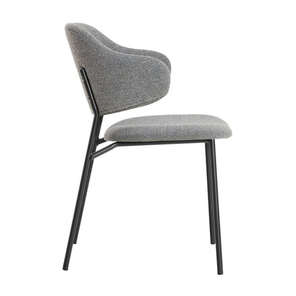 Fauteuil set 2 stuks donkergrijs bouclé
