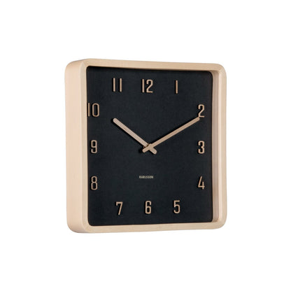 Wandklok 26 cm hout zwart
