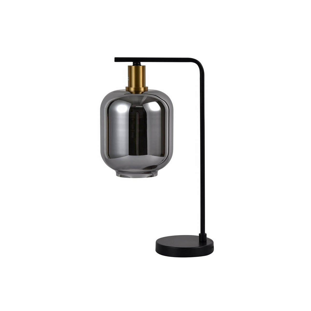 Tafellamp Lily roestvrij staal smoke glas E27