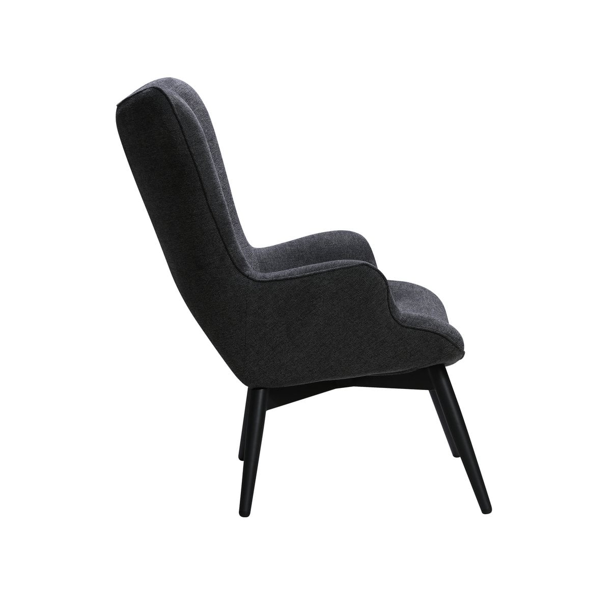 Fauteuil donkergrijs structuurstof 80x92x40 cm