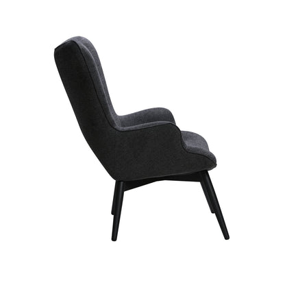 Fauteuil donkergrijs structuurstof 80x92x40 cm