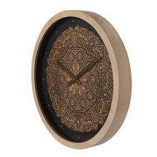 Wall Clock Ø 50 cm Black Gold Coloured MDF Wall Clock