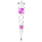 Spin Art, Wind Spinner, Crystal Tail, Silver/Purple, Stainless Steel, CTSP0806, approx. 30cm