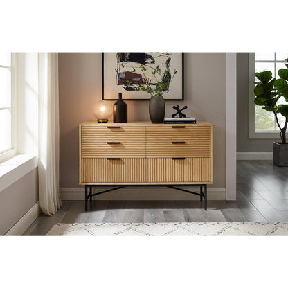 Chest of drawers wide 120 cm real oak veneer