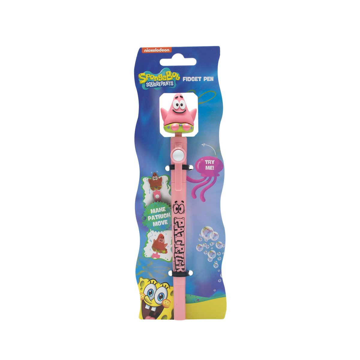 Patrick balpen fidgetpen met clip-on figuur