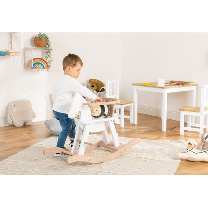 Rocking Horse "Pinolino" with ring, white/natural