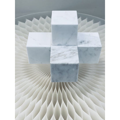 Marmeren kruis 15 cm wit