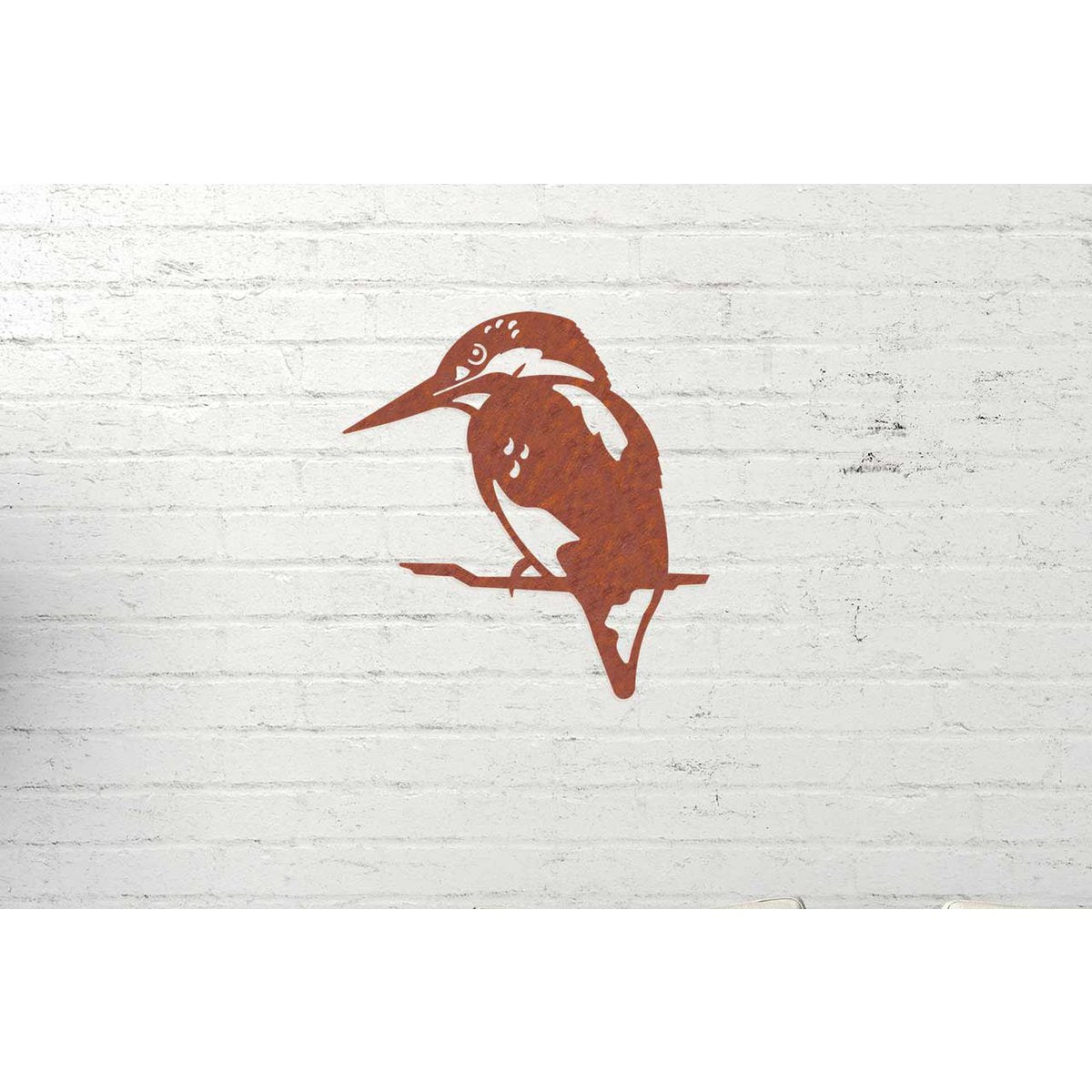 Wanddecoratie IJsvogel Roestmetaal Met Staal En Hout