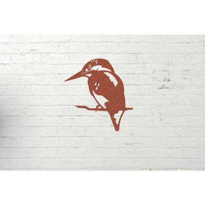 Wanddecoratie IJsvogel Roestmetaal Met Staal En Hout