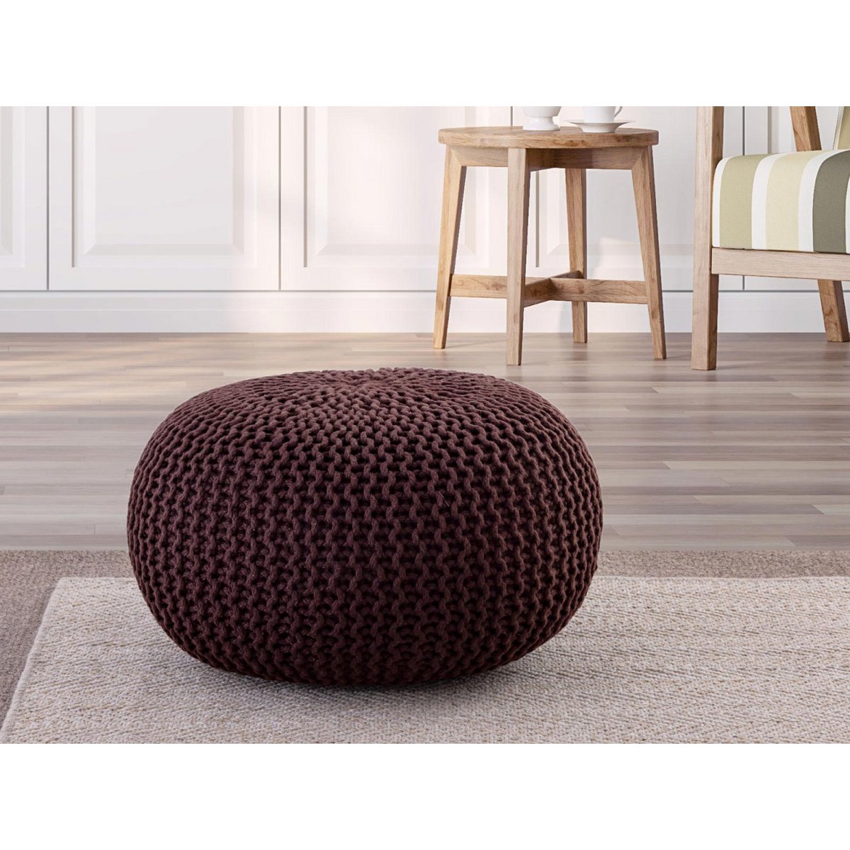 Pouf buiten Ø55x37 cm gerecycled plastic