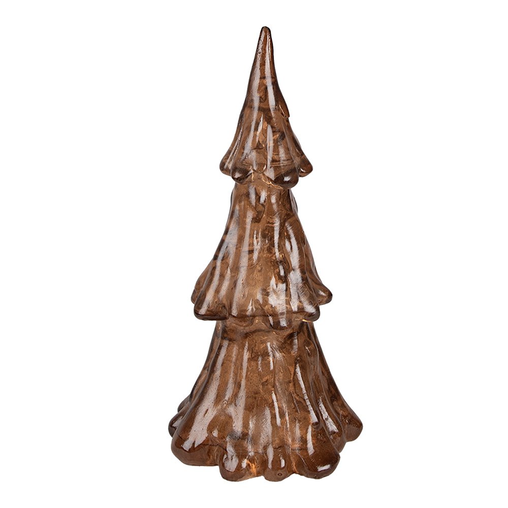 Kerstboom decoratie LED 12x24 cm goud bruin kunststof