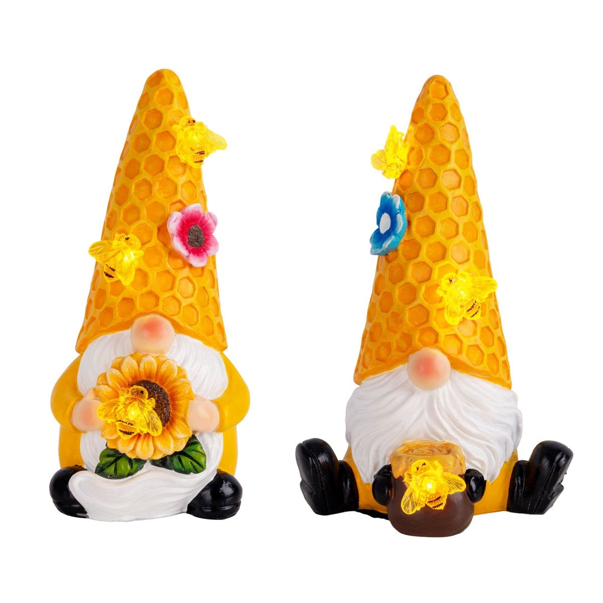 2-piece decorative solar light "Abby", made of plastic with integrated LEDs, twilight sensor, 17 cm high