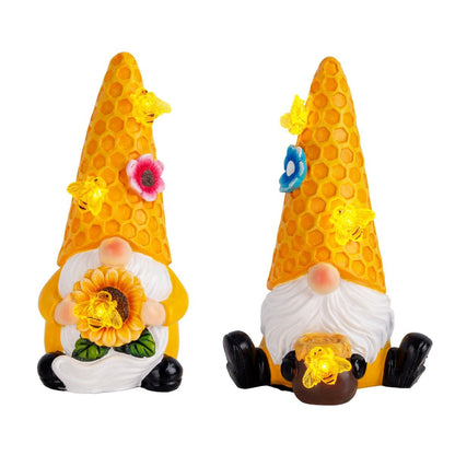 2-piece decorative solar light "Abby", made of plastic with integrated LEDs, twilight sensor, 17 cm high