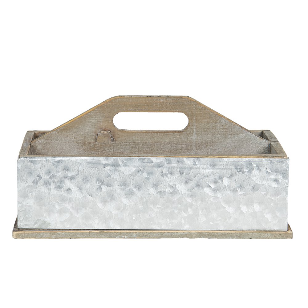 Opbergkist 28x13x18 cm hout metaal