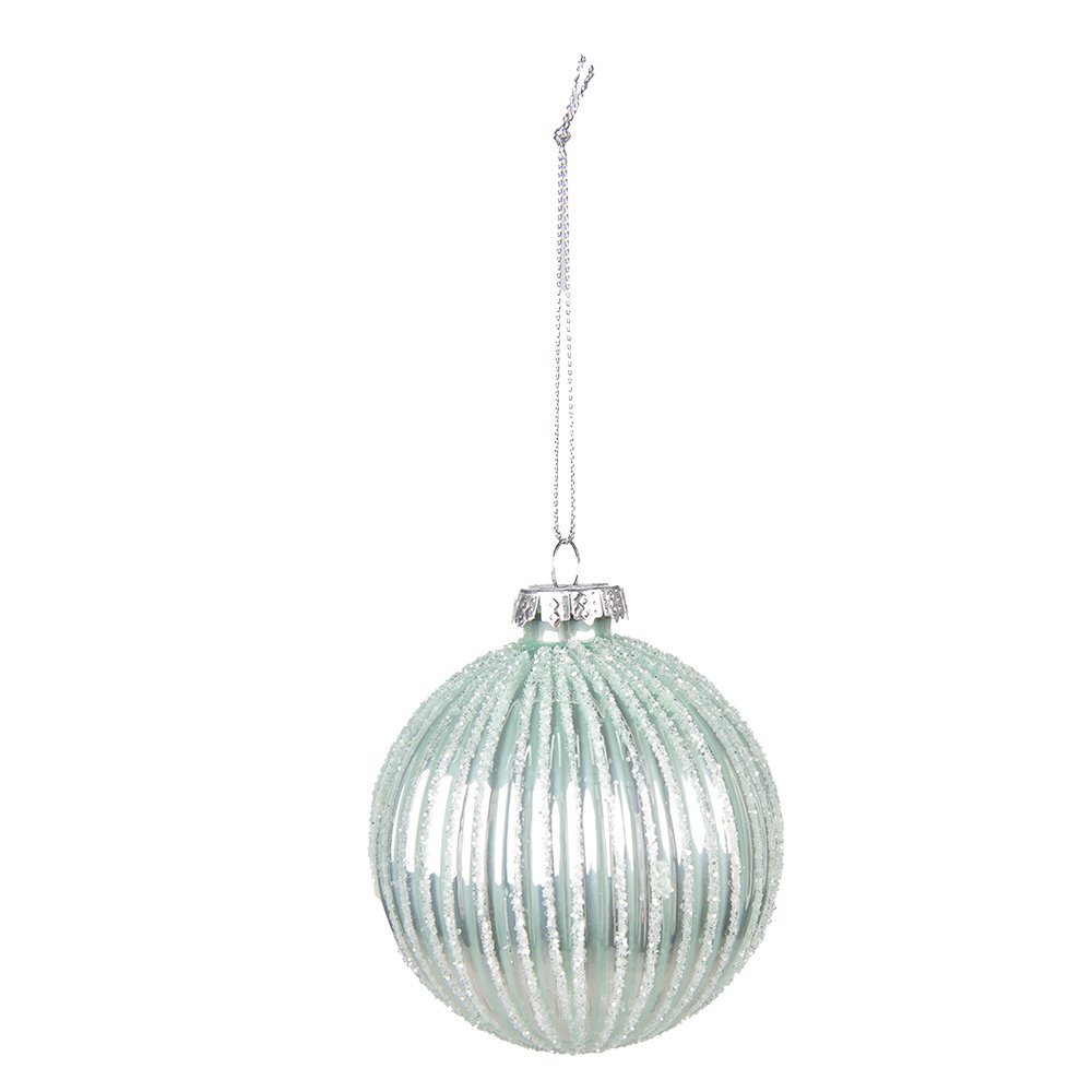 Kerstbal Ø 8 cm groen glas set van 2