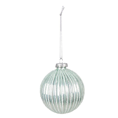 Kerstbal Ø 8 cm groen glas set van 2