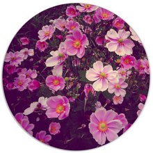 Muurcirkel roze bloemen Dibond/Forex Ø12-40 cm