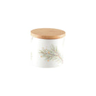 Pot met houten deksel 10x10x9.4 cm glas