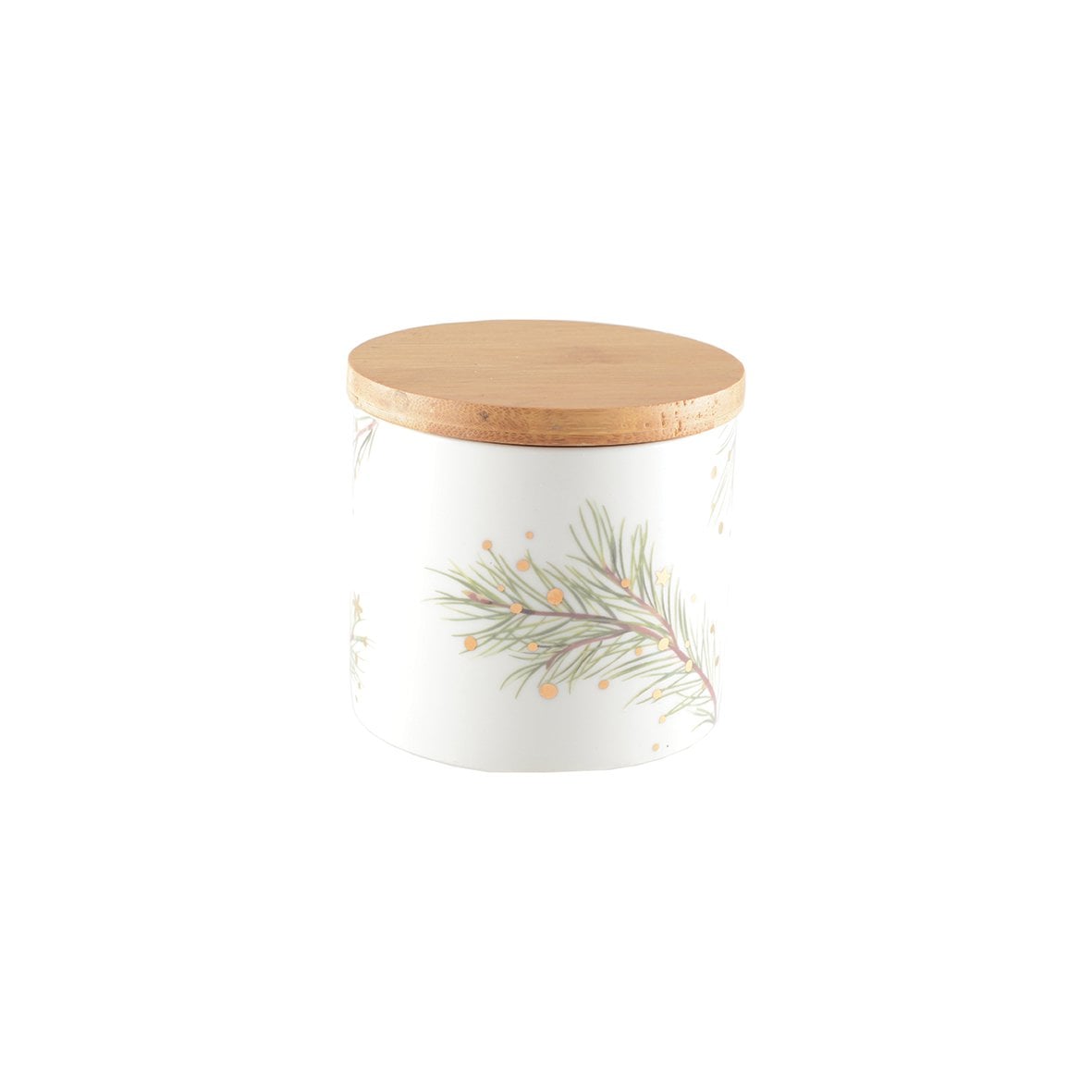 Pot met houten deksel 10x10x9.4 cm glas