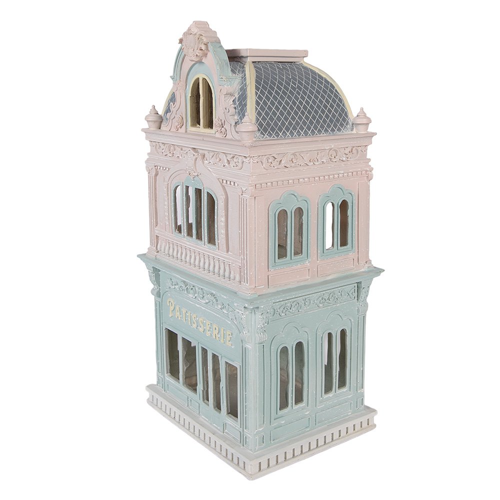 Decoratie Beeld Huis 19x15x38 cm Blauw Kunststof