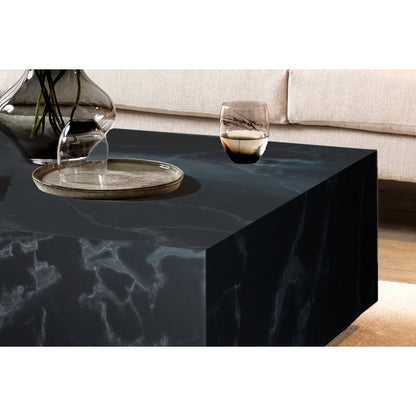 Salontafel 90x90x35 cm zwart marmerlook