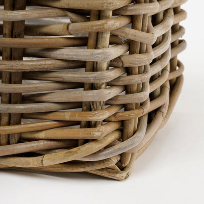 Plantenmanden set rotan grijs 3-delig