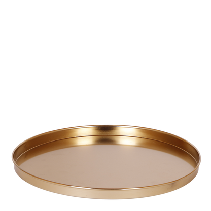 Dienblad rond 30 cm goud massief