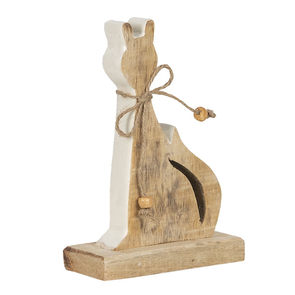 Decoratie kat 11x3x16 cm hout bruin