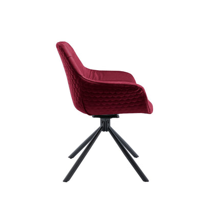 Fauteuil met honingraatstiksel in rood fluweel