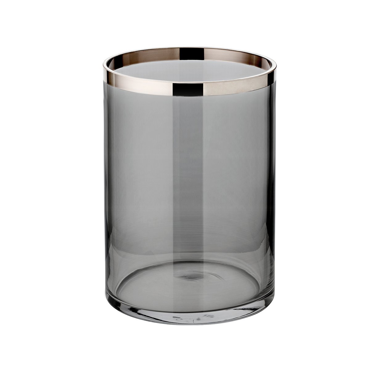 Lantaarn donker glas platina rand Ø15 cm
