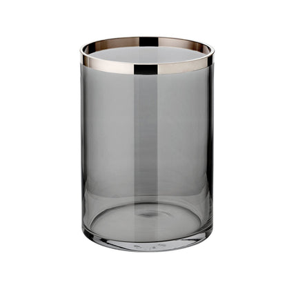 Lantaarn donker glas platina rand Ø15 cm