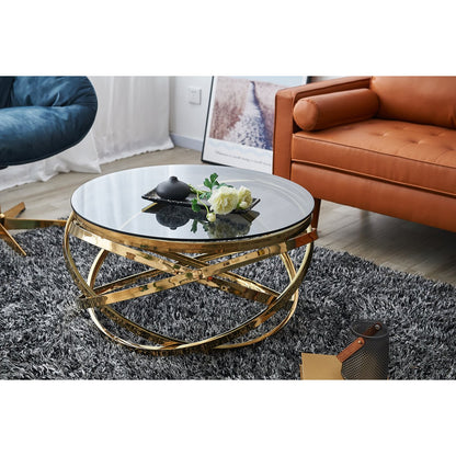 Salontafel Ø 80 cm goud grijs