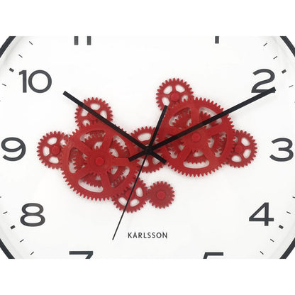 Wandklok 40 cm rood