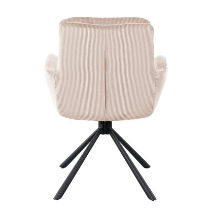 Fauteuil corduroy look beige 60x64x89 cm