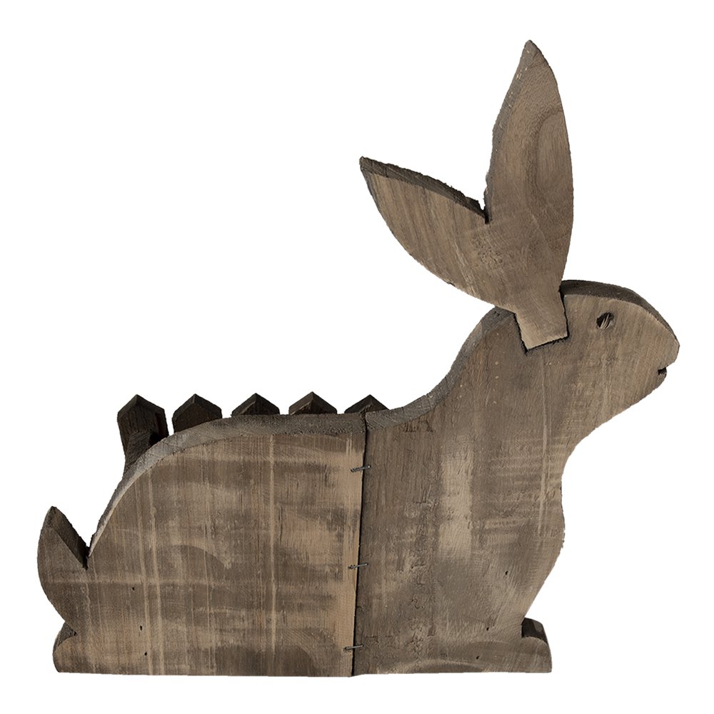 Flower Pot 31x12x36 cm Brown Wood Rabbit Indoor Flower Pot