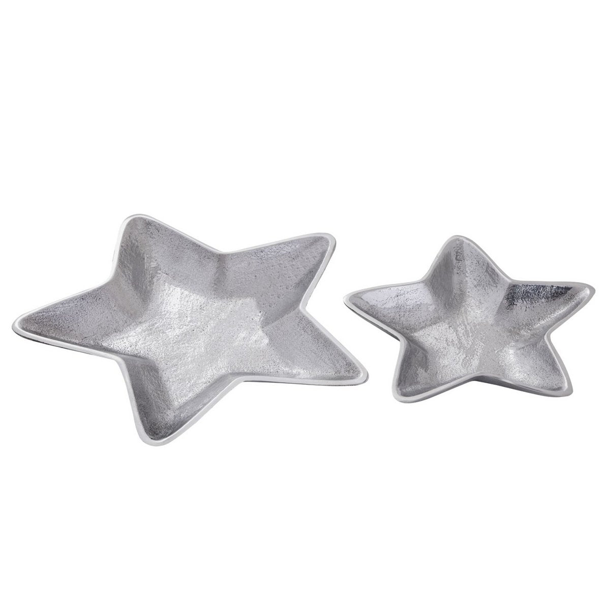 Decoratieschaaltjes aluminium goud zilver 25 cm set van 2