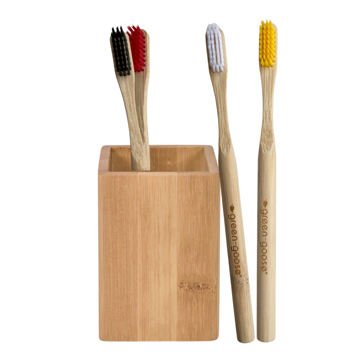 Bamboe tandenborstelhouder 8,8x6,6x12,4 cm