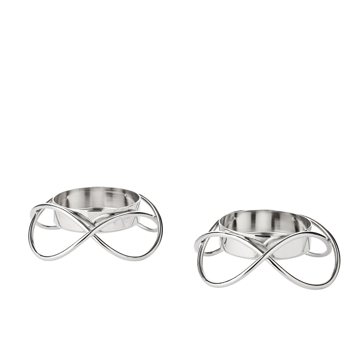 Kandelaars zilver set van 2 H 3 cm