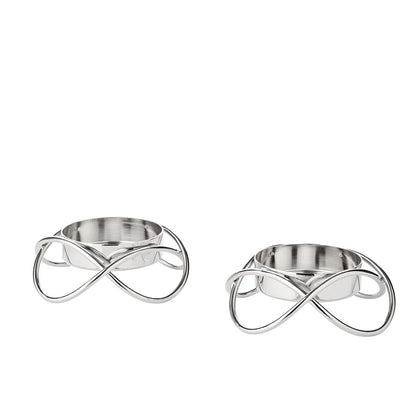 Kandelaars zilver set van 2 H 3 cm