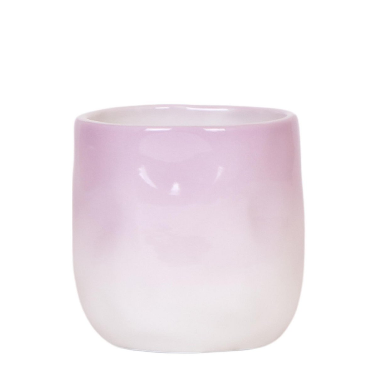 Ceramic Decorative Pot with Color Gradient Pink/White (Ø9cm)